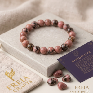 Rhodonite bead crystal bracelet