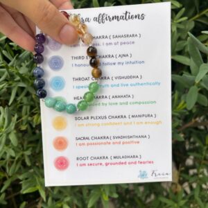 7 chakra bracelet stretchy :