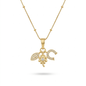 Stainless steel lucky charms necklace