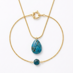 Apatite Stainless steel set  Bracelet + necklace